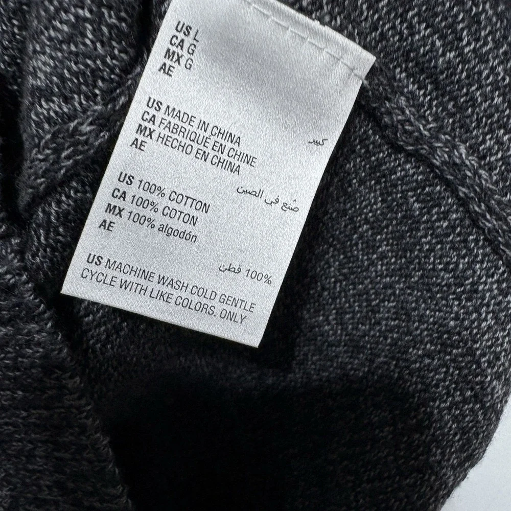 Club Room Sweater Mens L Gray Button Neck Cotton Knit Lightweight Pullover New